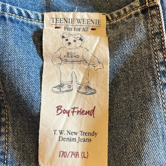 Teenie Weenie Denim Overalls Blue Bear Logo Korean Preppy S/M - Picture 10 of 15